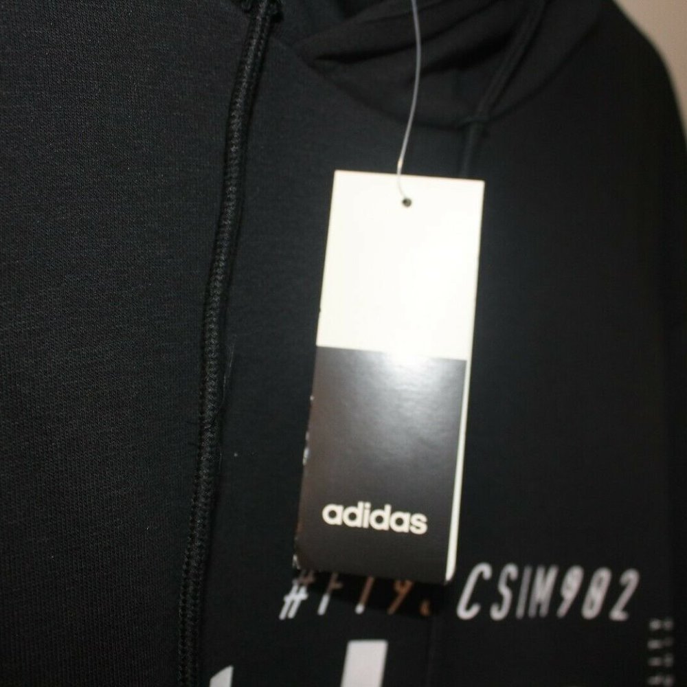 Men's Adidas Brilliant Basics Hoodie Sz 2XL Black - Picture 2 of 8